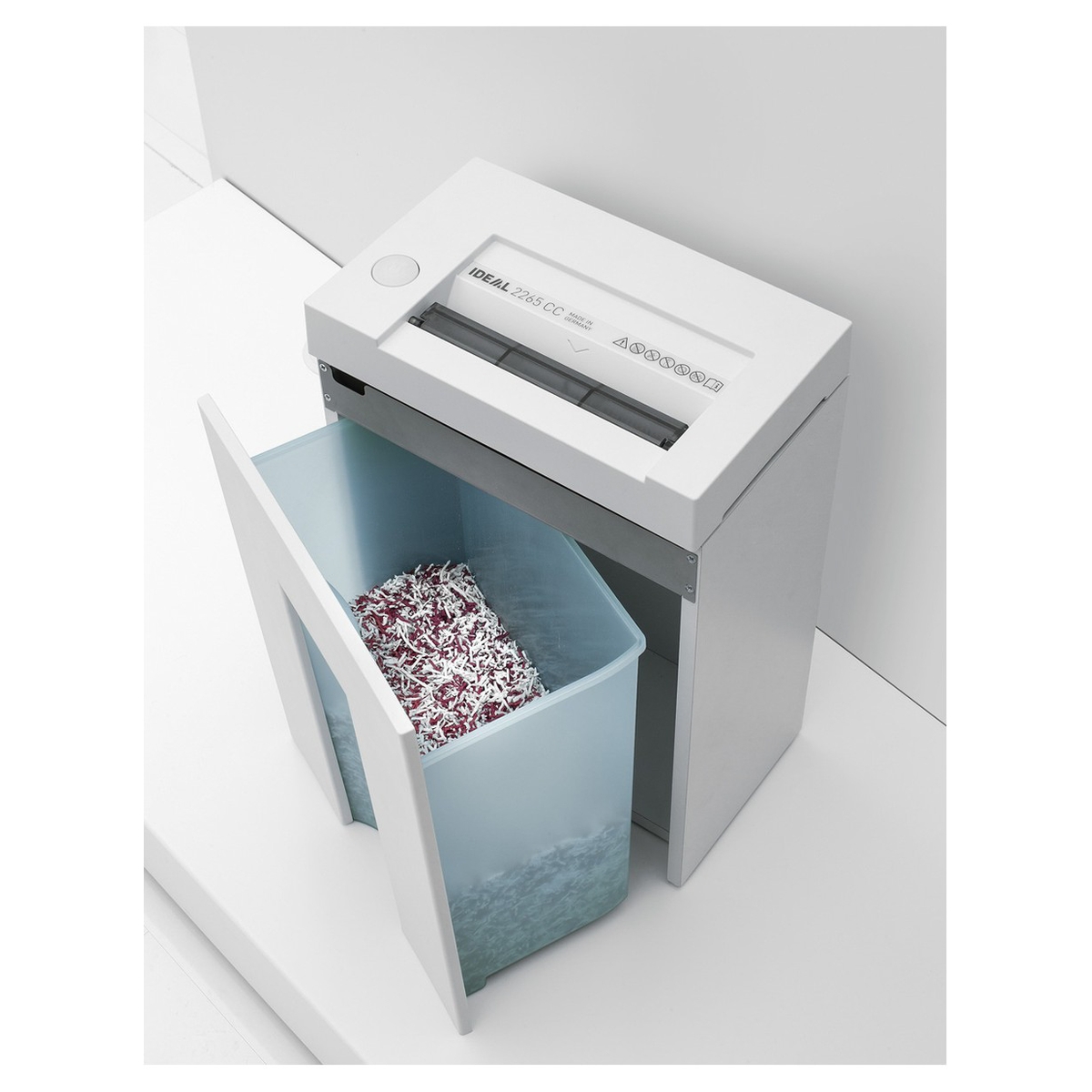 Réceptacle sorti du meuble du destructeur IDEAL 2265 CC 3 x 25 mm