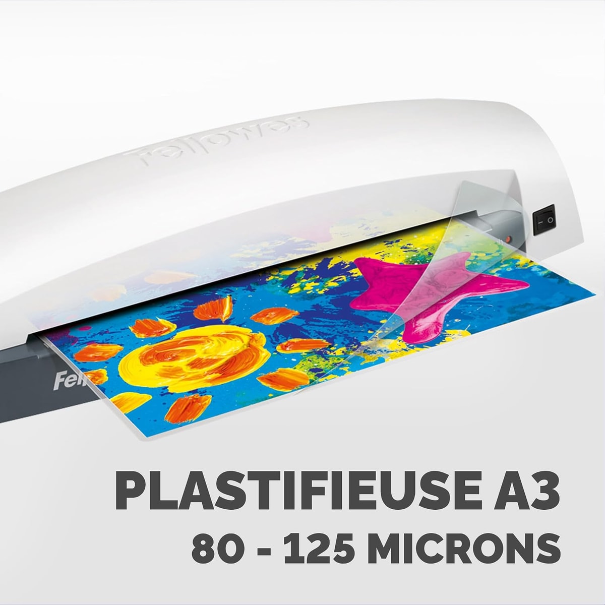 Un dessin en sortie de la plastifieuse FELLOWES Lunar A3