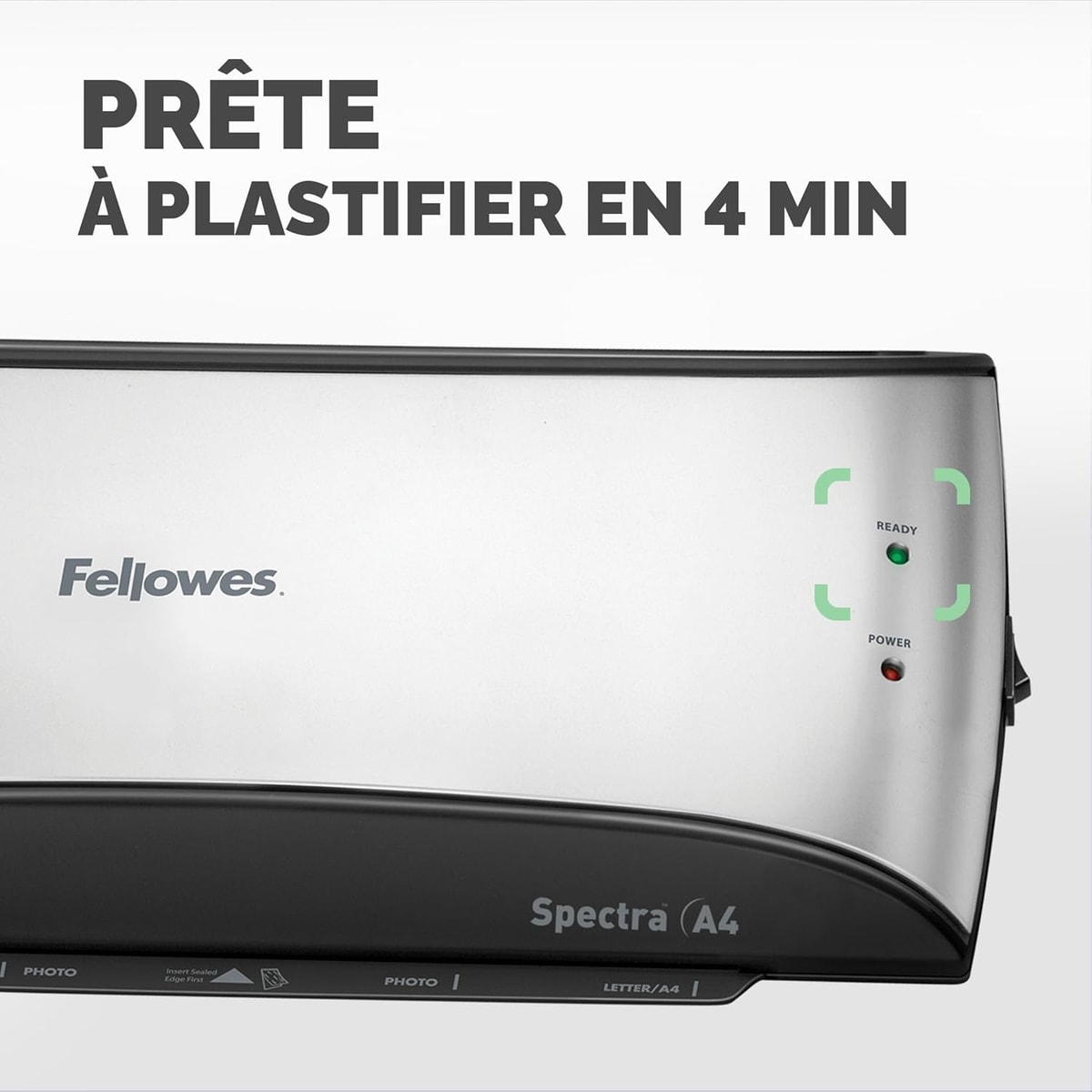 Voyants Ready et Power de la plastifieuse FELLOWES Spectra A4