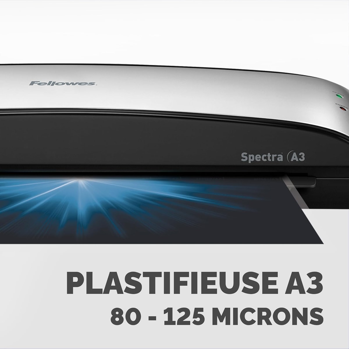 Un document en sortie de la plastifieuse FELLOWES Spectra A3