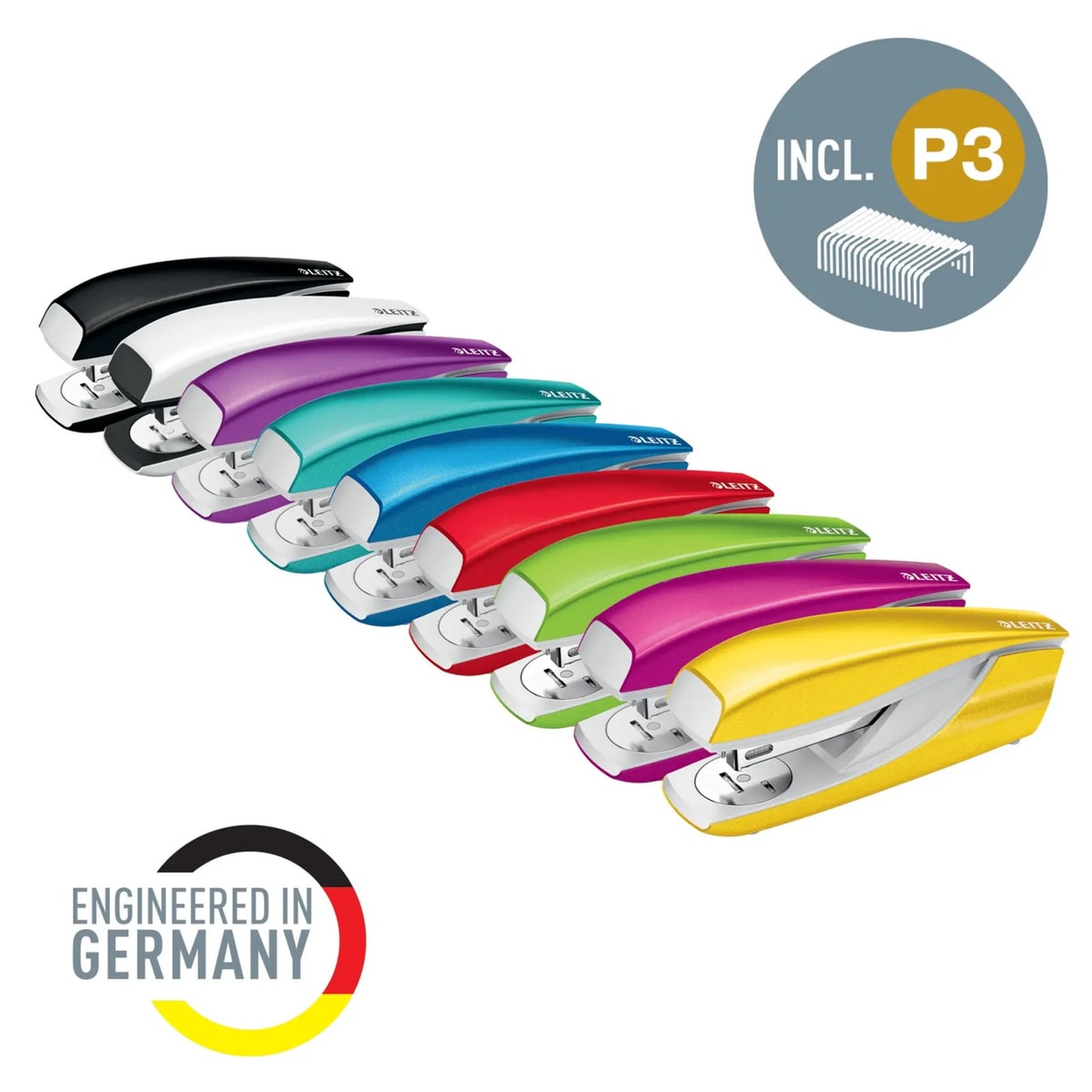 Les couleurs de l'agrafeuse de bureau LEITZ NeXXt WOW 5502 jaune.