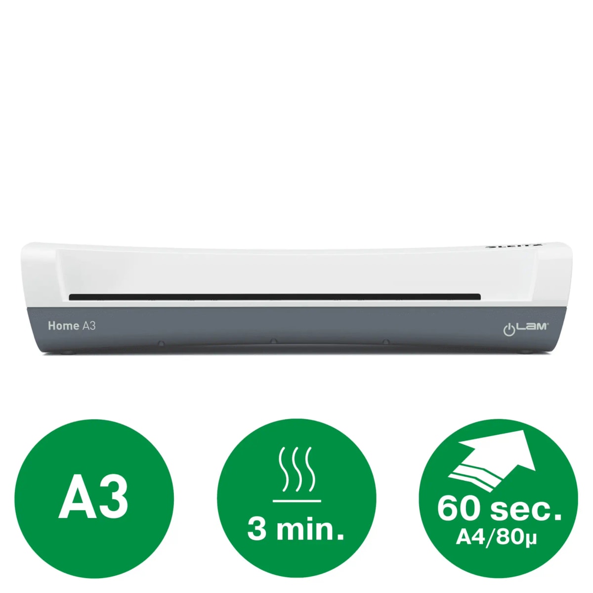 Format, chauffe et vitesse de la plastifieuse LEITZ iLAM Home A3