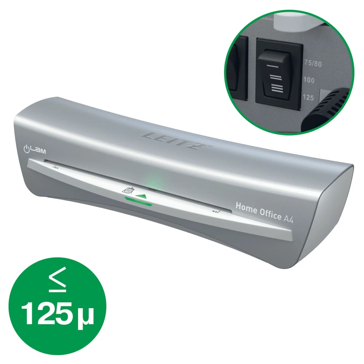 Le commutateur d'épaisseur de la plastifieuse LEITZ iLAM Home Office A4