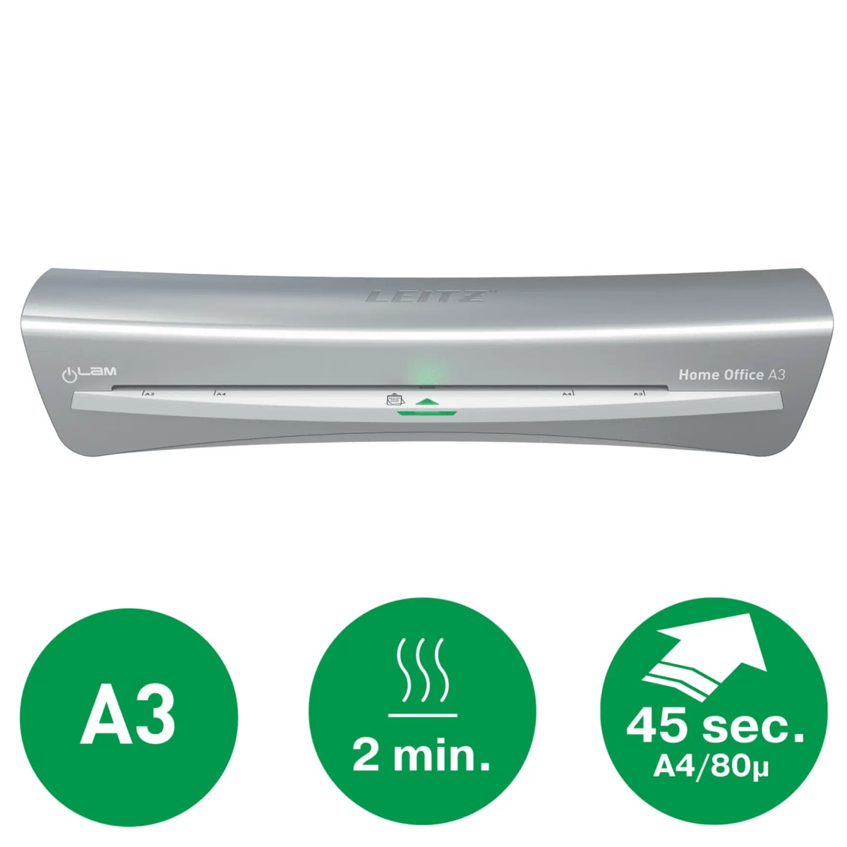 Format, chauffe et vitesse de la plastifieuse LEITZ iLAM Home Office A3