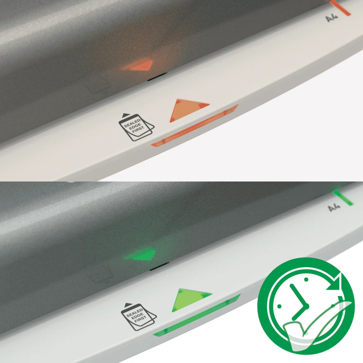 Le voyant d'état SMART de la plastifieuse LEITZ iLAM Office A4