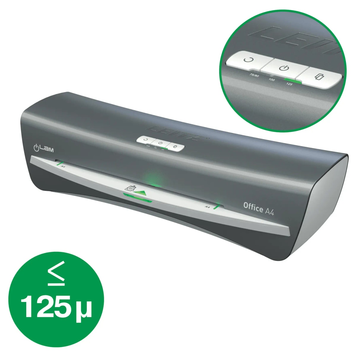 Le panneau tactile de la plastifieuse LEITZ iLAM Office A4