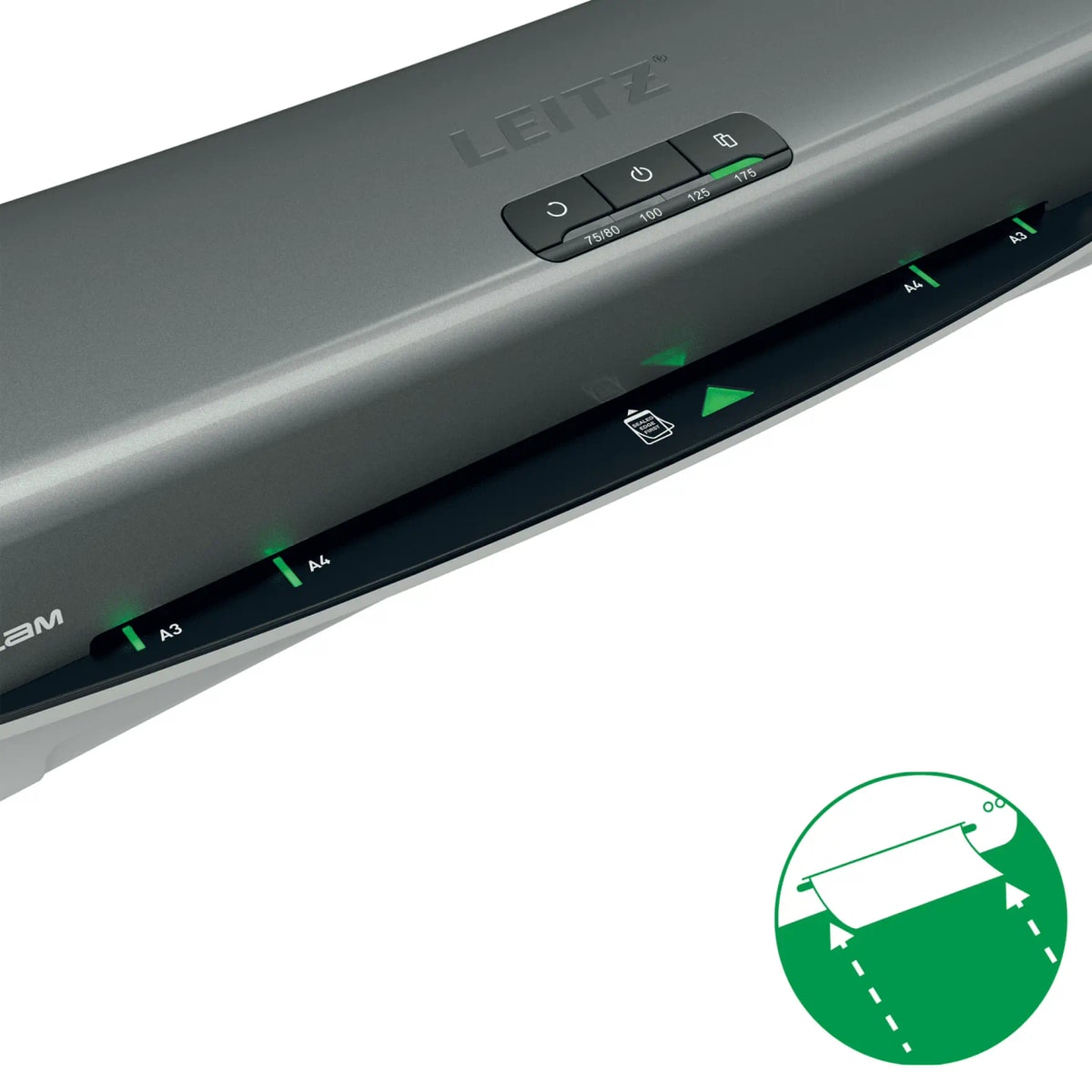 Les voyants du guide d'insertion de la plastifieuse LEITZ iLAM Office Pro A3