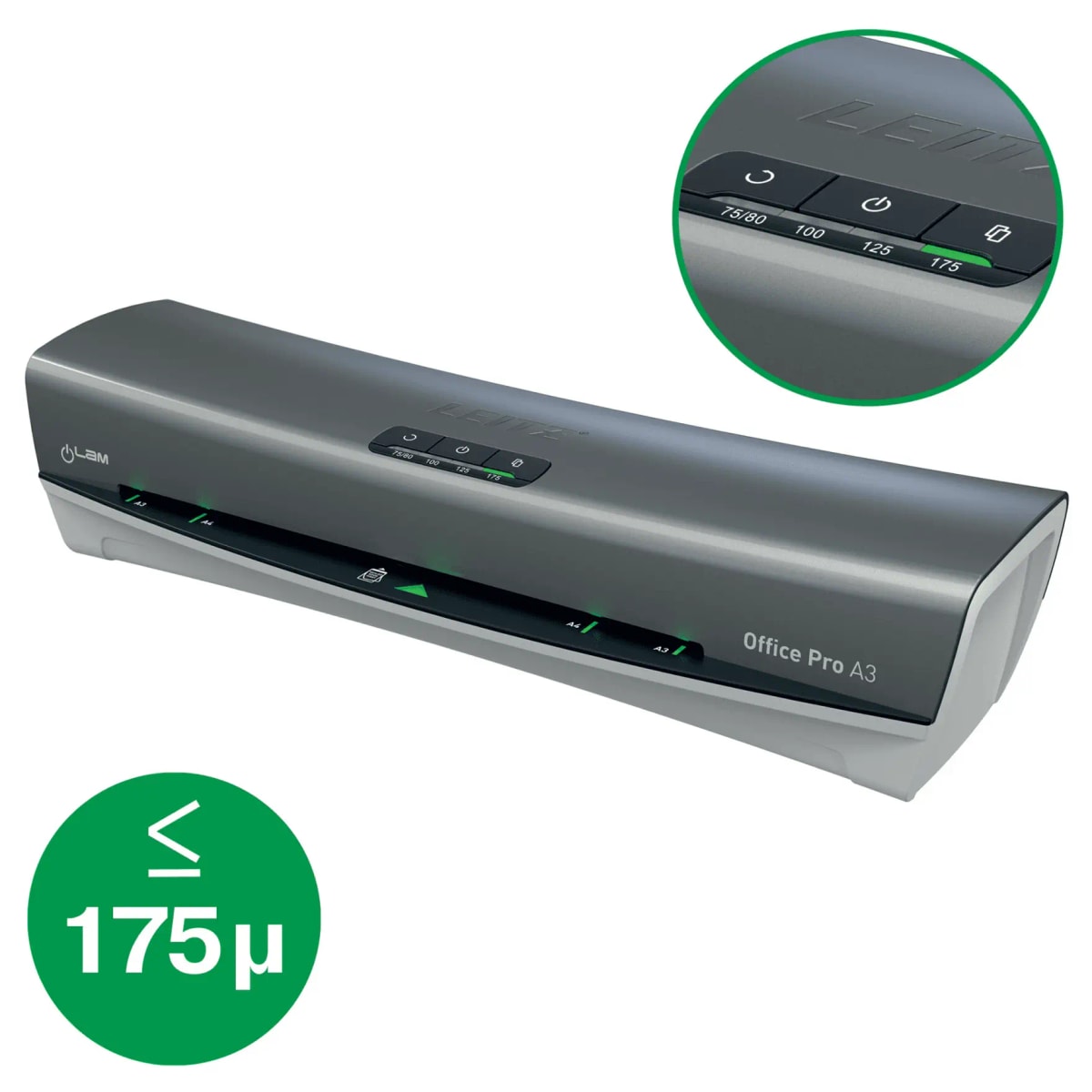 Le panneau tactile de la plastifieuse LEITZ iLAM Office Pro A3