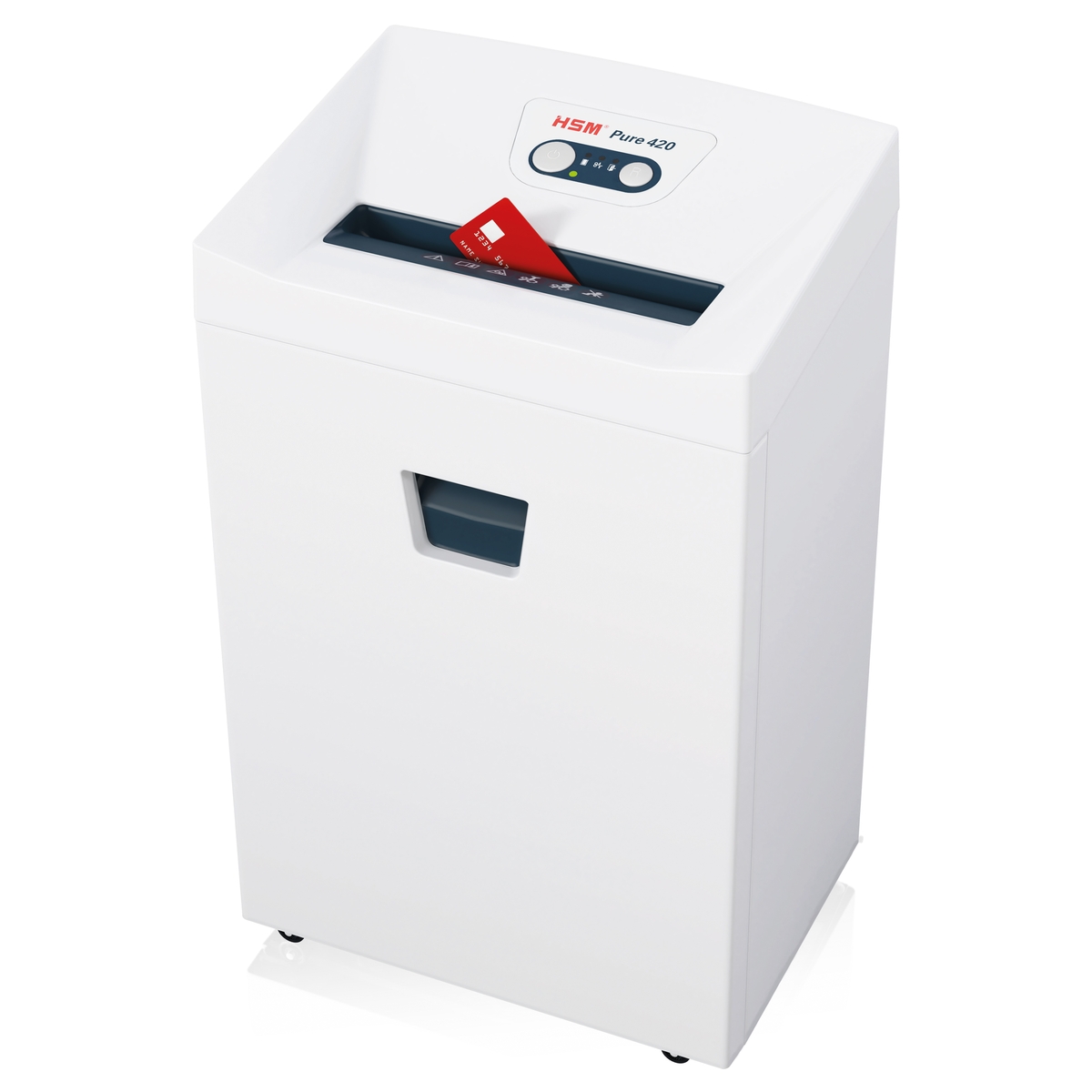 Élément de sécurité rouge devant la fente du destructeur HSM Pure 830 3,9 mm
