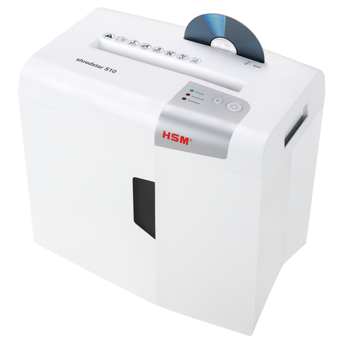 CD introduit dans la fente dédiée du destructeur HSM shredstar X6pro