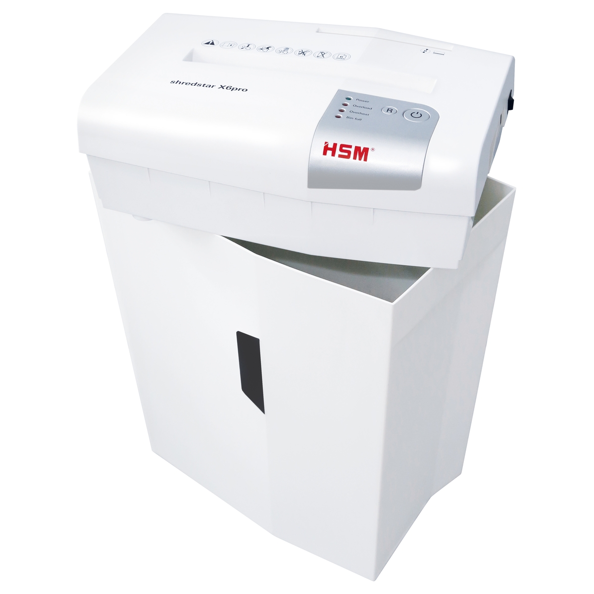 Partie supérieure soulevée du destructeur HSM shredstar X6pro