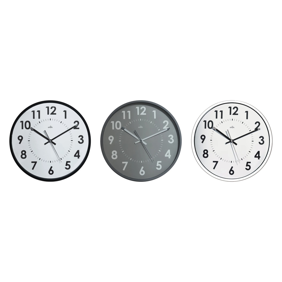 L'horloge murale silencieuse CEP Orium en noir, gris et blanc.