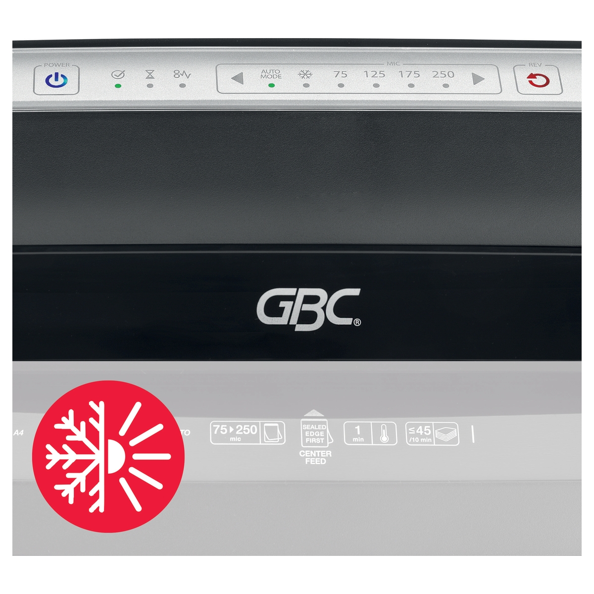 Le panneau de commande de la plastifieuse GBC Fusion Plus 7000L A3