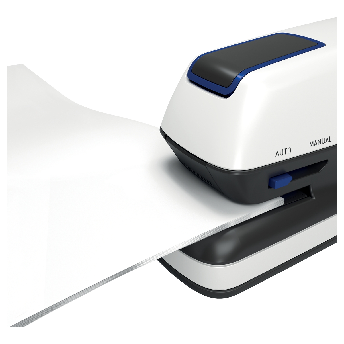 Document agrafé avec l'agrafeuse électrique RAPID Optima GripE.