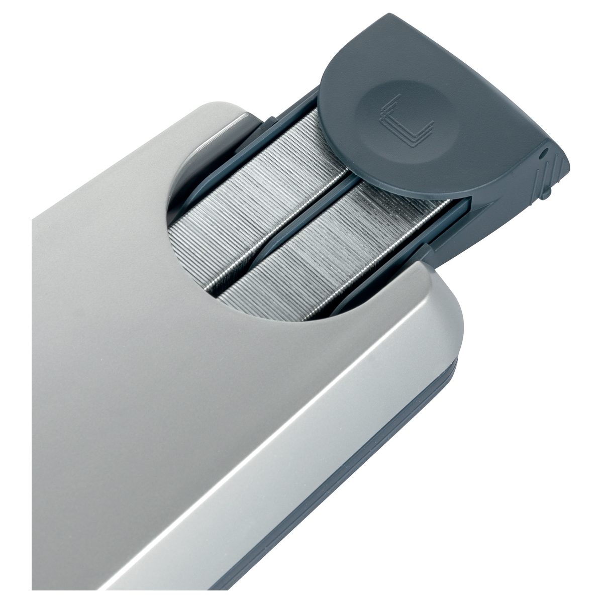 Tiroir de rangement des agrafes sous l'agrafeuse grande capacité LEITZ Heavy Duty Flat Clinch 5553.