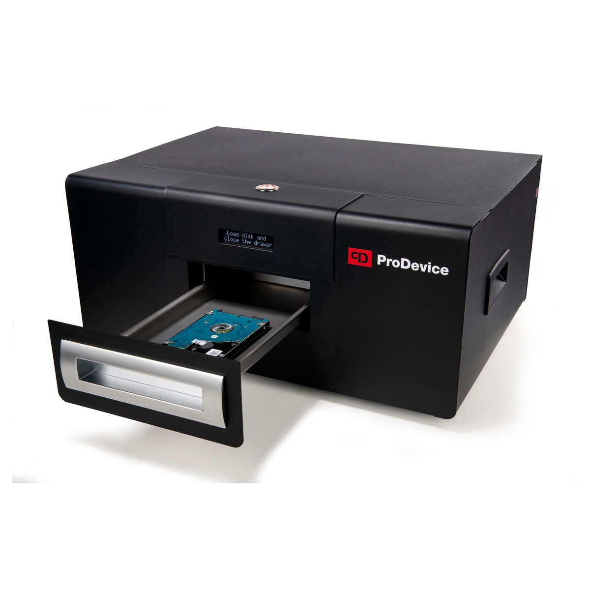 Disque dur posé dans le tiroir du démagnétiseur PRODEVICE ASM120 Professional