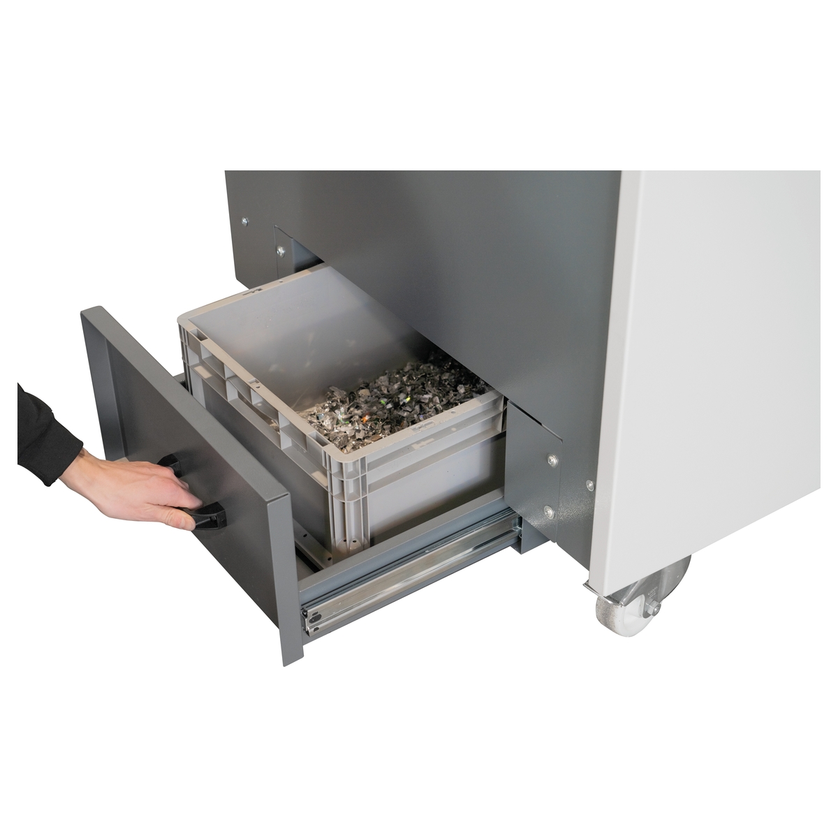 Tiroir de réception sorti du Destructeur de médias HSM StoreEx HDS 230 11,5 x 26 mm avec tiroir