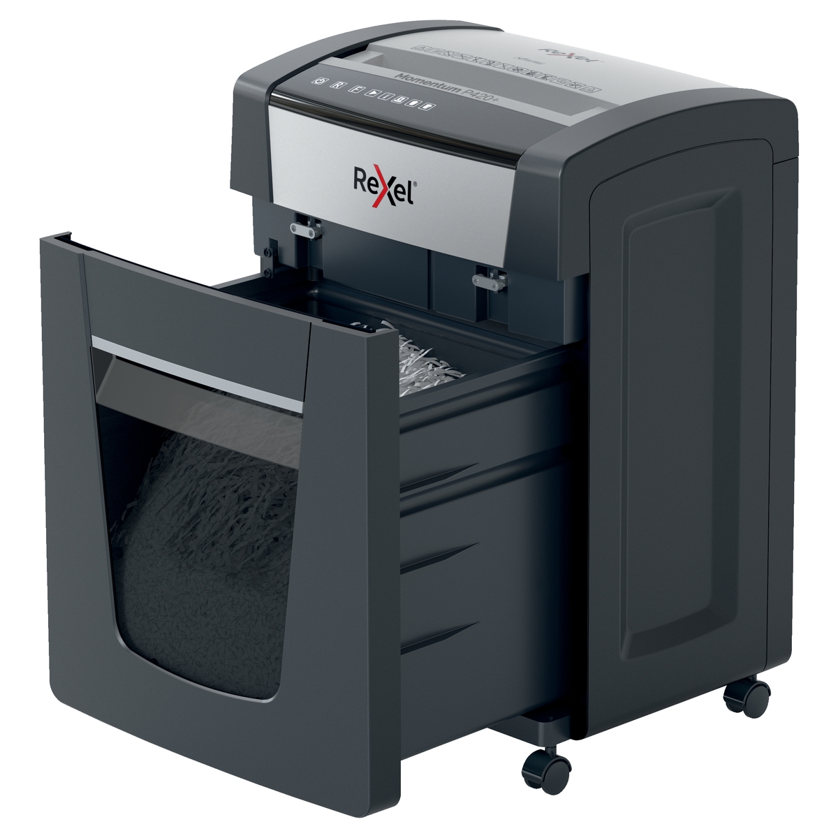 Corbeille tirée hors du destructeur REXEL Momentum P515+
