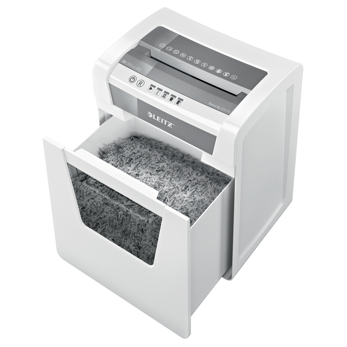 Corbeille tirée hors du destructeur LEITZ IQ Office Pro P6