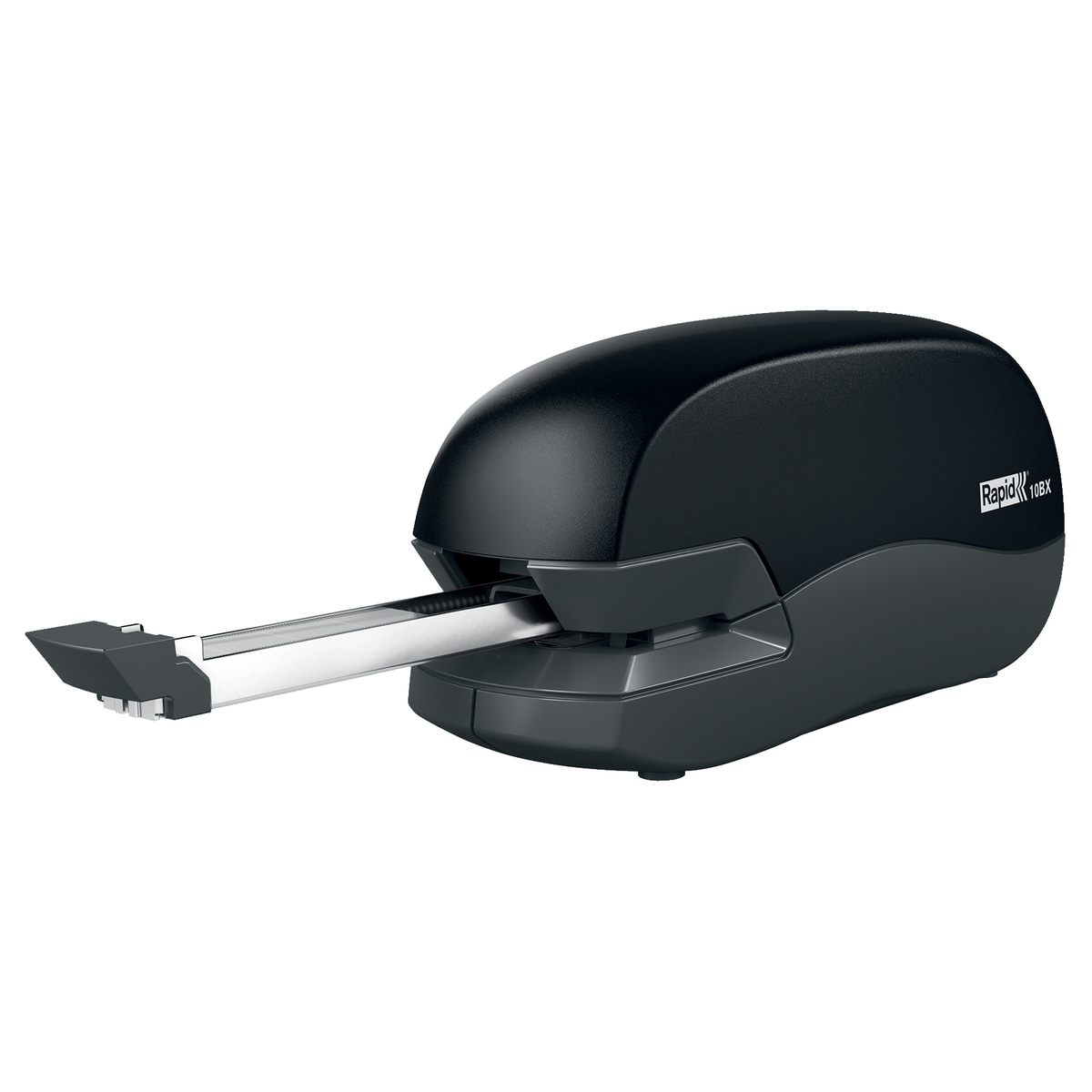 Chargeur ouvert de l'agrafeuse électrique RAPID Fixativ 10BX bleue.
