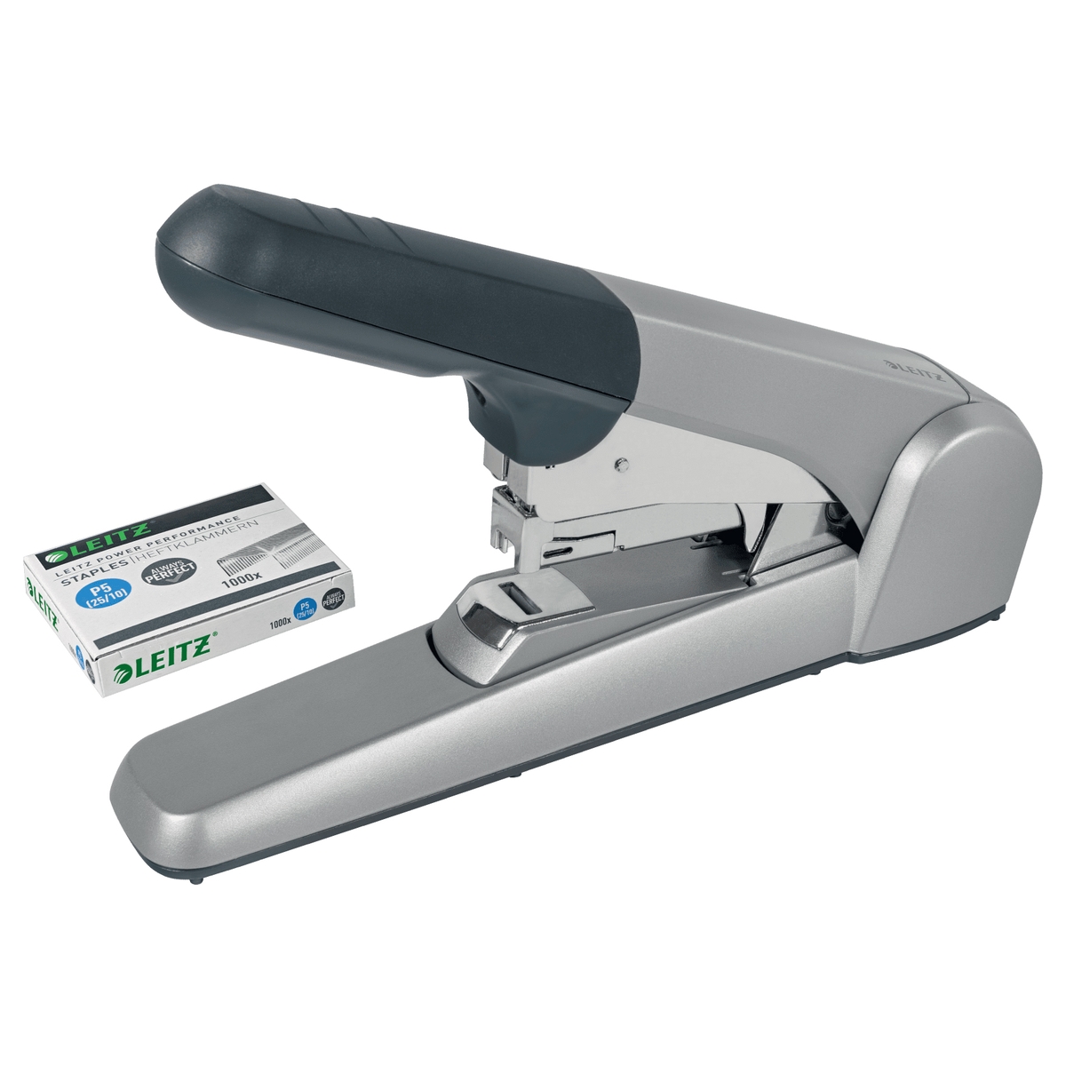 Agrafeuse grande capacité LEITZ Heavy Duty Flat Clinch 5552 avec sa boîte d'agrafes P5.