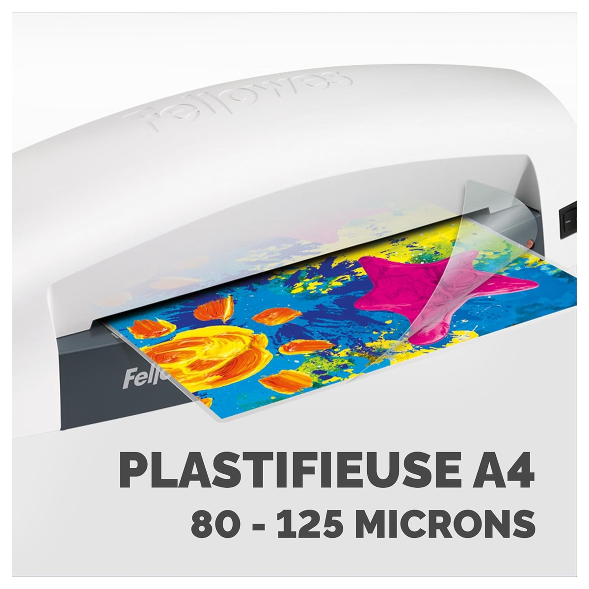 Un dessin en sortie de la plastifieuse FELLOWES Lunar A4