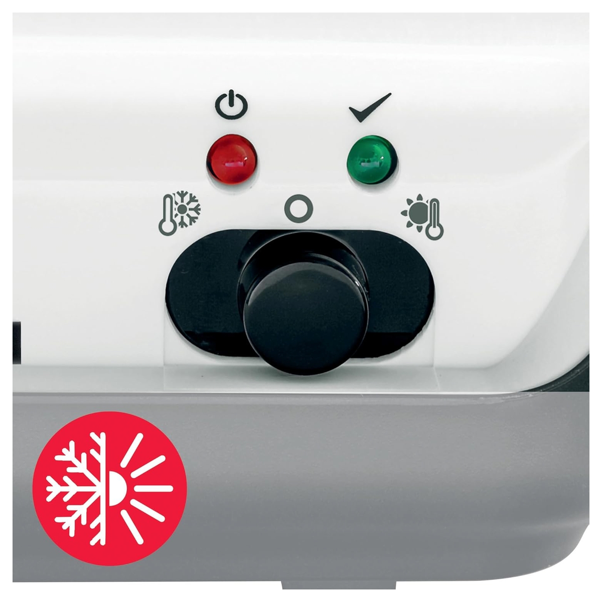Voyants et bouton chaud, arrêt, froid de la plastifieuse GBC Inspire+ A3 blanche