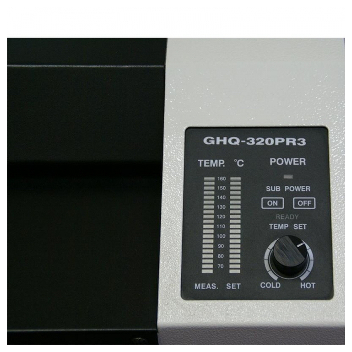 Le panneau de commande de la plastifieuse GMP GHQ-320PR3