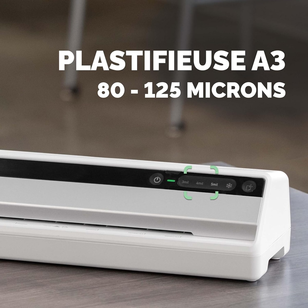 Le bandeau et la fente de la plastifieuse FELLOWES Saturn 3i A3